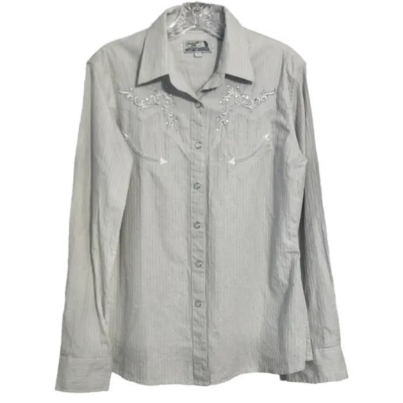 Panhandle Slim size Large 100% cotton pearl snap embellished Western rodeo shirt - Picture 1 of 12